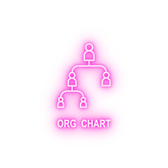 Organizational chart neon icon