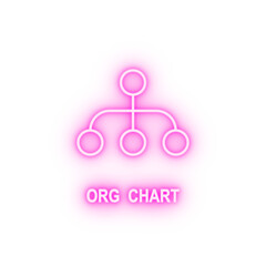 Organizational chart neon icon