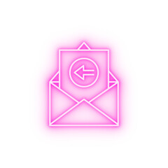 Arrow message envelope neon icon