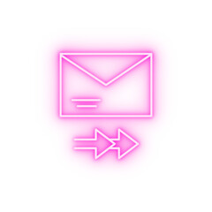 Message arrow email neon icon