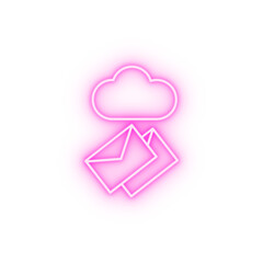 Cloud message email neon icon