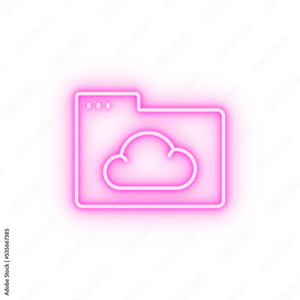 Wall mural Folder cloud neon icon