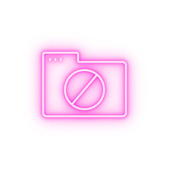 Folder ban neon icon