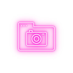 Folder camera neon icon