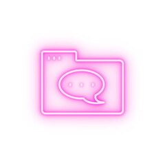 Folder message neon icon