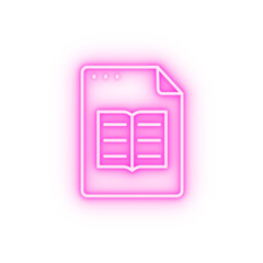 File document book neon icon