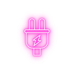 Plug energy neon icon