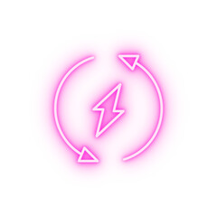 Power energy neon icon