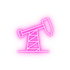 Pump Jack energy neon icon