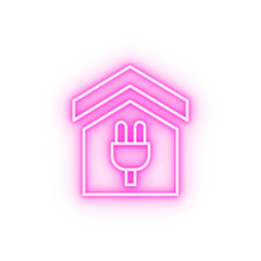 House socket energy neon icon