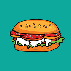 Delicious burger food image design