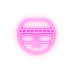 Burglar emotions neon icon