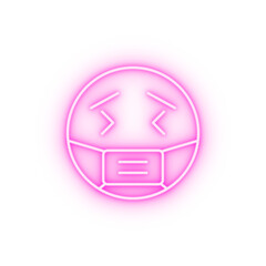 Sick emotions neon icon