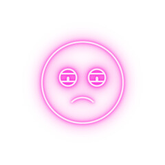 Tired emotions neon icon