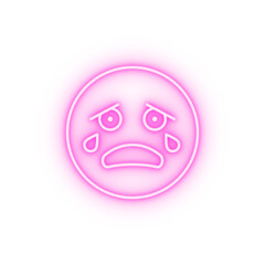 Crying emotions neon icon