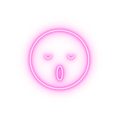 Obraz premium Yawning with closed eyes neon icon