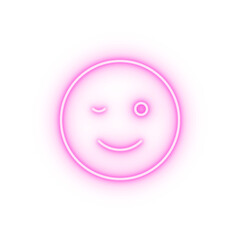Wink emotions neon icon
