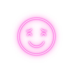 Smiling Raised eyebrows neon icon
