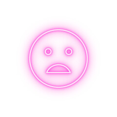 Disappointed emotions neon icon