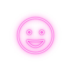 Happy smiling emotions neon icon