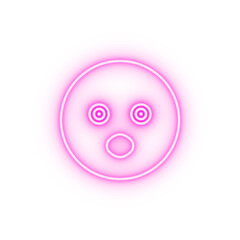 Surprised emotions neon icon