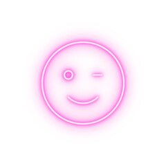 Wink emotions neon icon