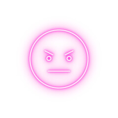 Angry emotions neon icon
