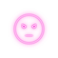 Angry emotions neon icon