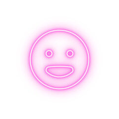 Happy emotions neon icon