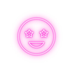 Stars smiling emotions neon icon