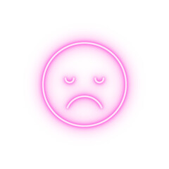 Sad sleepy emotions neon icon