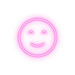 Smiling emotions neon icon