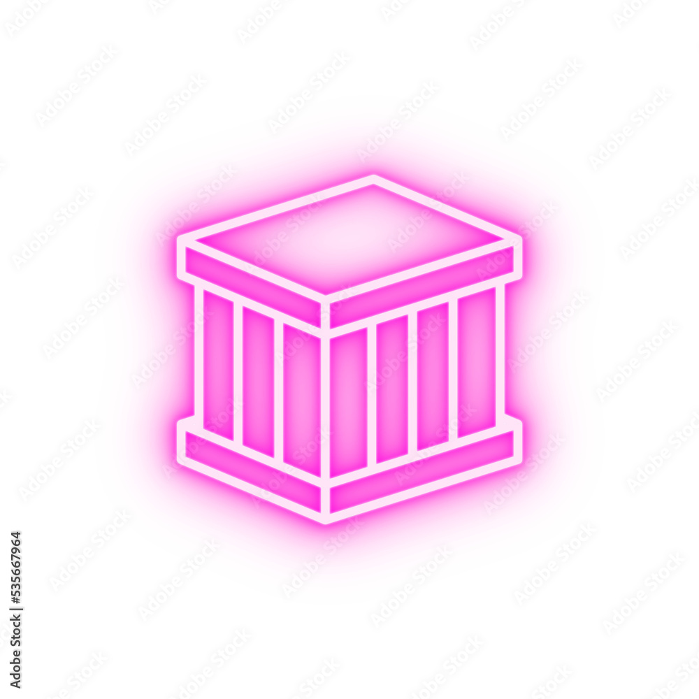 Wall mural Box closed neon icon