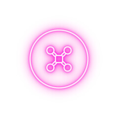 drone field outline neon icon