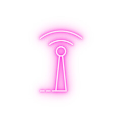 antenna field outline neon icon