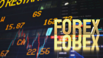 The gold forex on business background 3d rendering