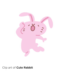 Obraz na płótnie Canvas ウサギのキャラクターイラストシリーズ　「ふらつくウサギ」