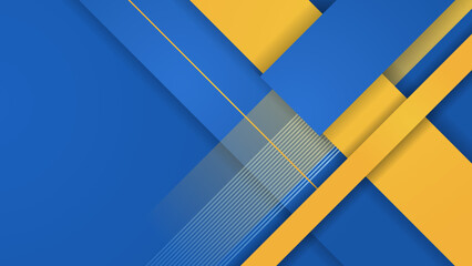 Background of yellow orange and blue geometric abstract pattern, vector. Lines dots confetti stripes. Vector abstract graphic design banner pattern presentation background web template.