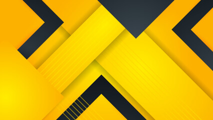 Abstract technology template geometric diagonal overlapping separate contrast yellow and black background.