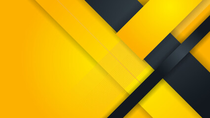 Abstract technology template geometric diagonal overlapping separate contrast yellow and black background.