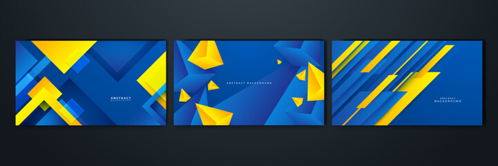 Abstract dynamic blue and yellow orange background