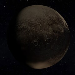 3D illustration of Pluto
and Spacecraft.