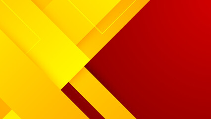 Bright sunny red yellow dynamic abstract background. Modern red orange color. Fresh business banner for sales, event, holiday, party, halloween, birthday, falling. Fast moving 3d lines with shadow © Roisa