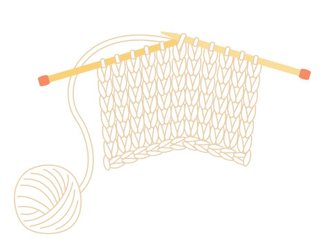 棒針編みの編み物をイメージしたイラスト