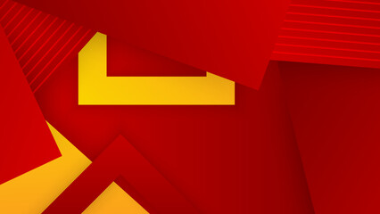 Modern red orange and yellow geometric shapes corporate abstract technology background. Vector abstract graphic design banner pattern presentation background web template.