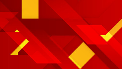 Modern red orange yellow geometric shapes abstract modern technology background design. Vector abstract graphic presentation design banner pattern background web template.