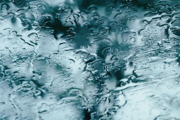 Blurred photo, rain falling from the windshield.