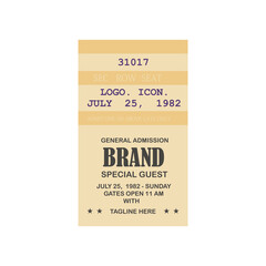 Illustration vector graphic of old vintage ticket. 