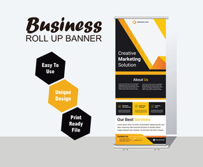 rolled up banner decor simple for company business 