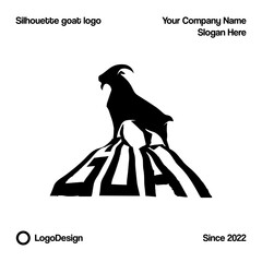 Stand goat on goat lettering shadow logo design inspiration